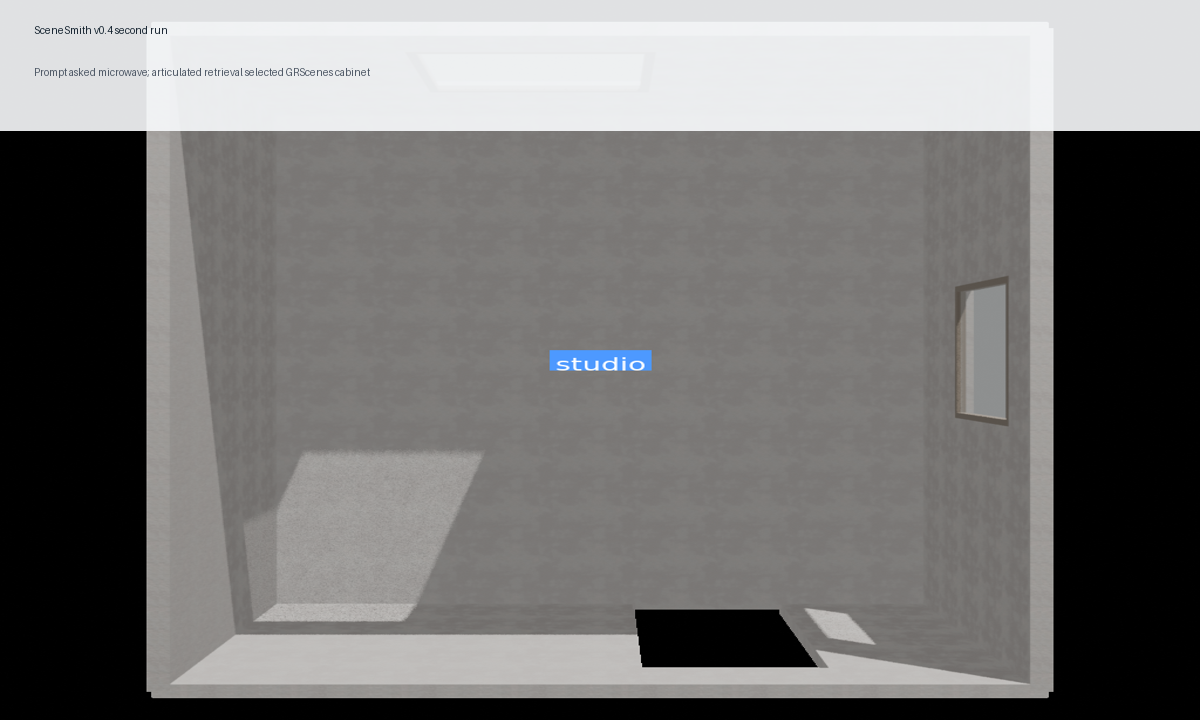 SceneSmith v0.4 second official pipeline run cover